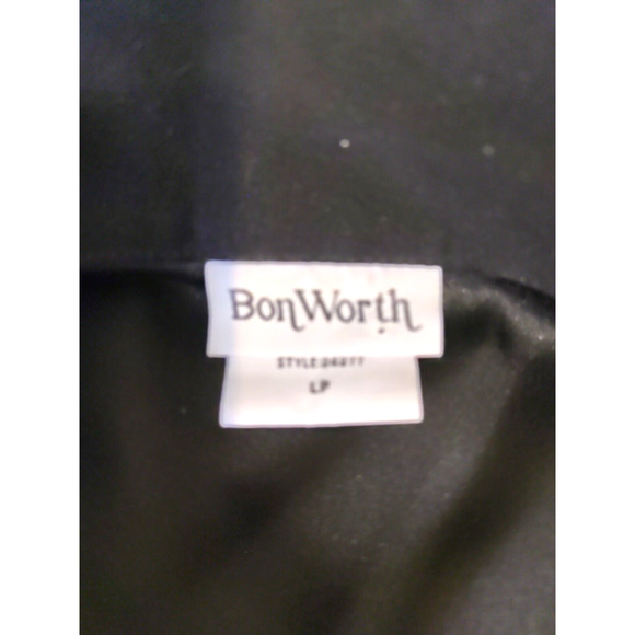 Bon Worth Women's Light Jacket Zip Up Black White Embroidery Size Large Petite - Picture 5 of 7